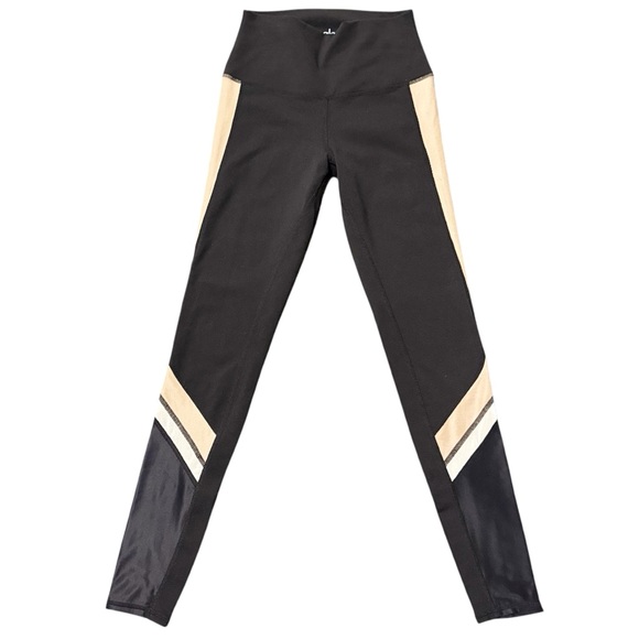 Alo Yoga High Rise Black Tan & White Elevate Athletic Leggings Women’s Size Sm - Picture 3 of 10